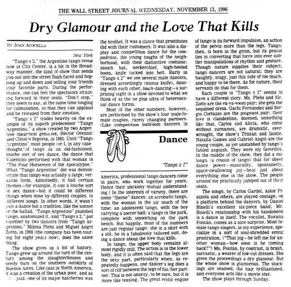 Dry Glamour and the Love That Kills, THE WALL STREET JOURNAL