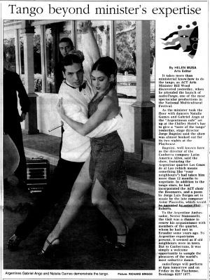 Argentines Gabriel Angio and Natalia Games demonstrate the tango.