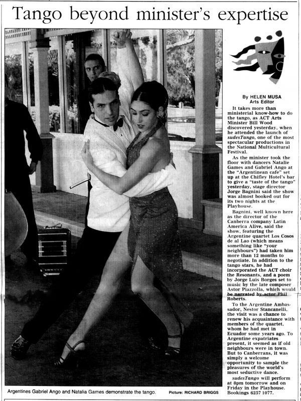 Argentines Gabriel Angio and Natalia Games demonstrate the tango.